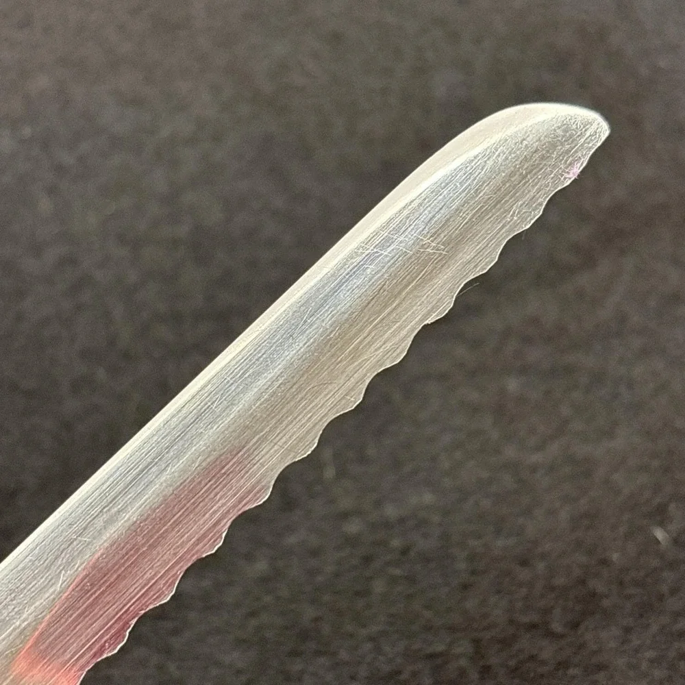 Vintage Flint Vanadium Serrated Slicing or Bread Knife Stainless USA Made 14 in